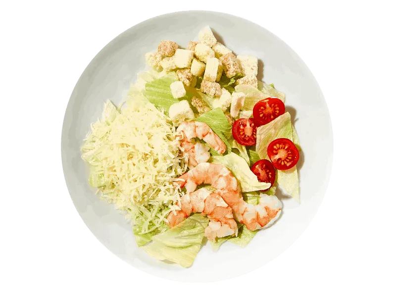 Салат Цезарь с креветками
